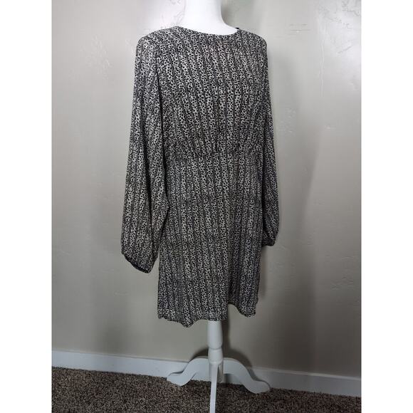 LILI SIDONIO Dress‎ Women Medium Striped Animal Print Lined Boho 3/4 Sleeve - Picture 15 of 15